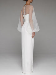 Tube Top Mesh Pearl Hip Pack Evening Dress