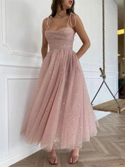 Romantic Mesh Sling Party Bridesmaid Dress
