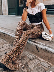 High Waist Leopard Horn Pants