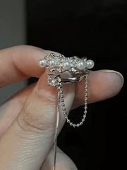 Manschettenohrring mit Quaste und Perlen Dekor
