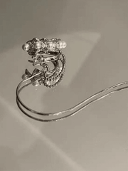 Manschettenohrring mit Quaste und Perlen Dekor