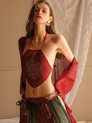 Abdominal Open Back Temptation Slit Long Skirt