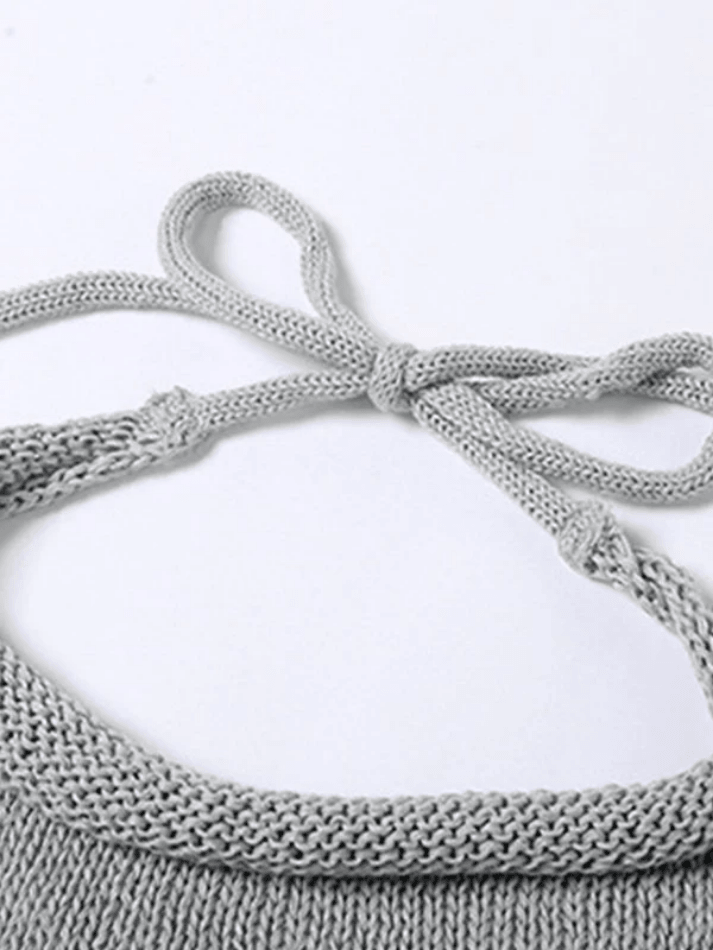 Tie Back Knitted Bandeau Top