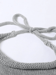 Tie Back Knitted Bandeau Top