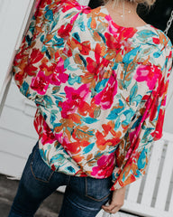 Tropicana-Kimono-Oberteil mit Blumenmuster 