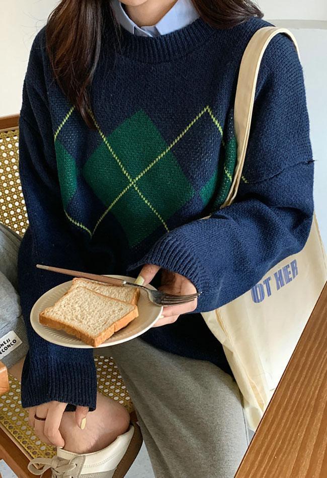 Vintage Argyle Pullover Pullover