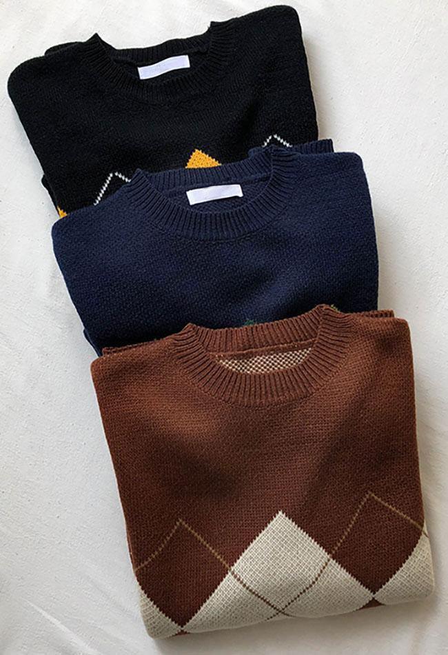 Vintage Argyle Pullover Pullover