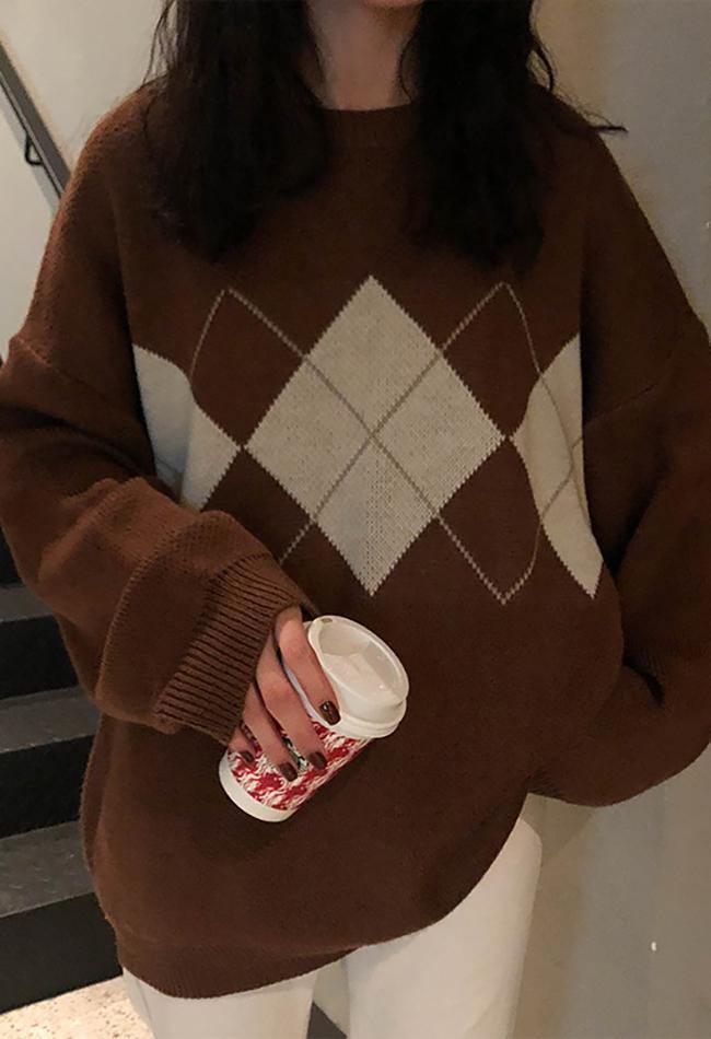 Vintage Argyle Pullover Pullover