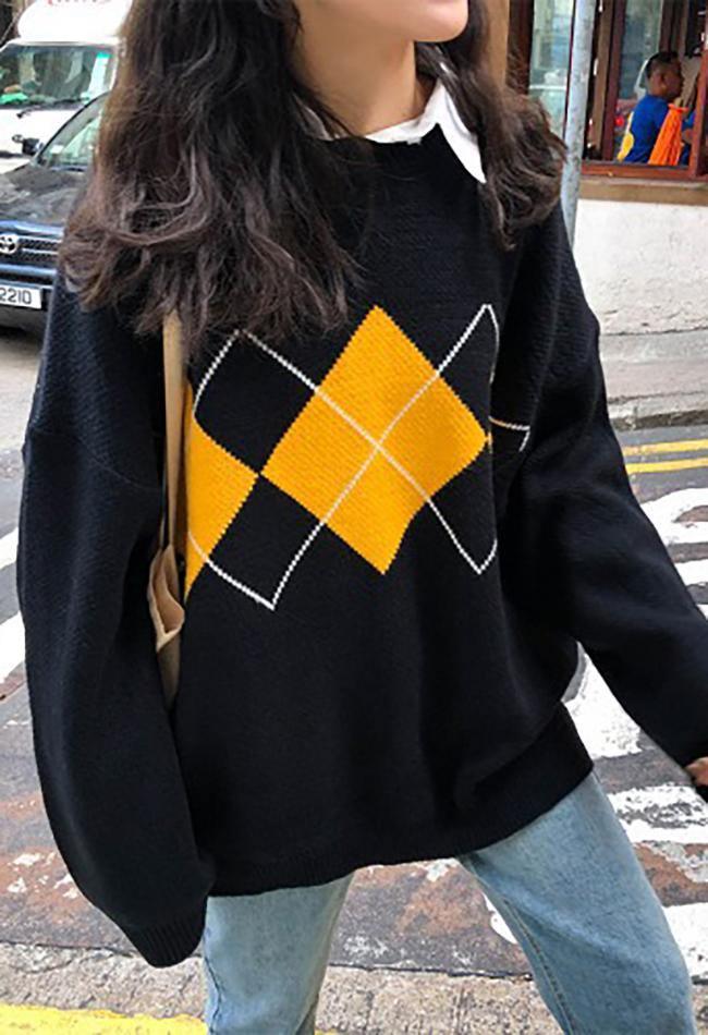 Vintage Argyle Pullover Pullover