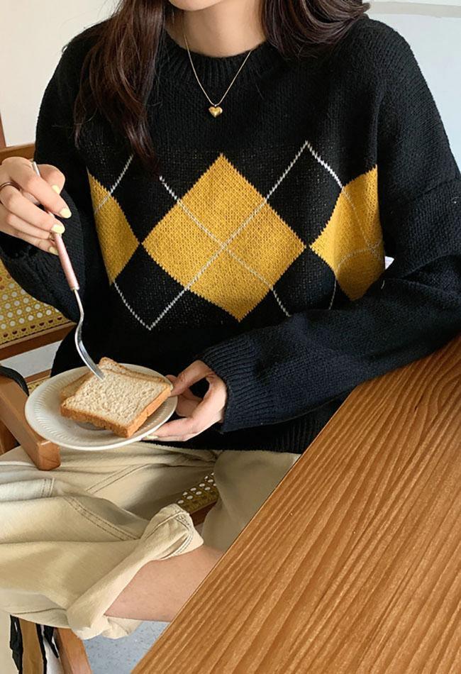Vintage Argyle Pullover Pullover