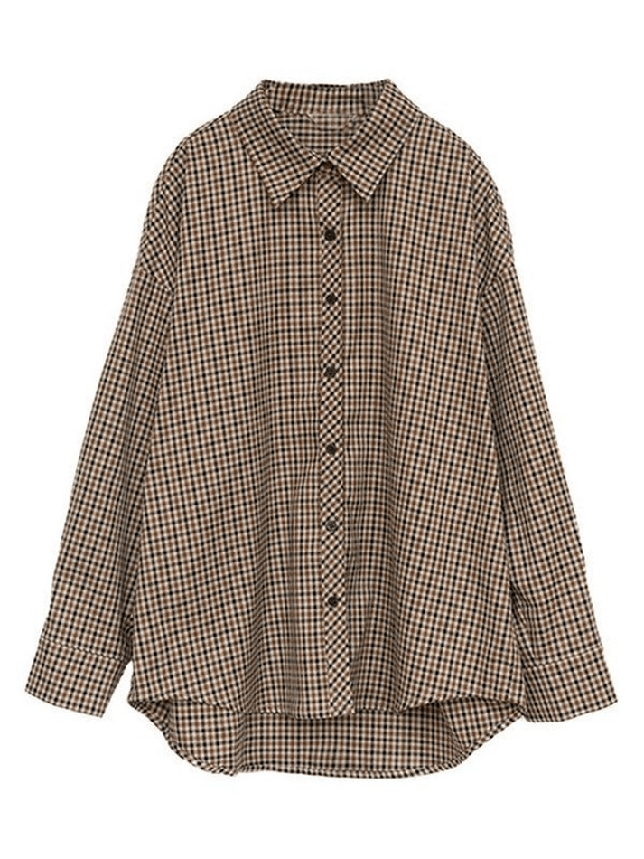 Vintage Long Sleeve Checkered Blouse