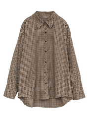 Vintage Long Sleeve Checkered Blouse