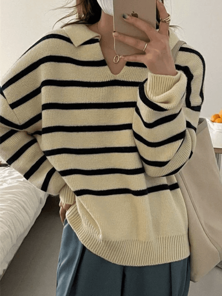Vintage Gestreifter Pullover