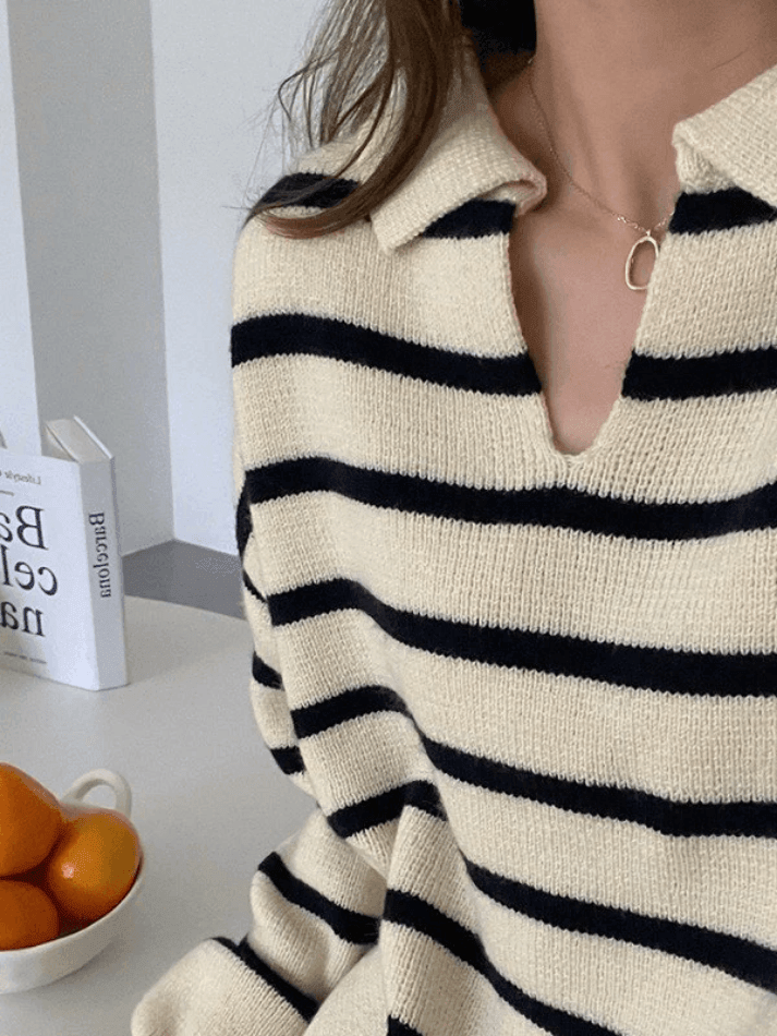 Vintage Gestreifter Pullover