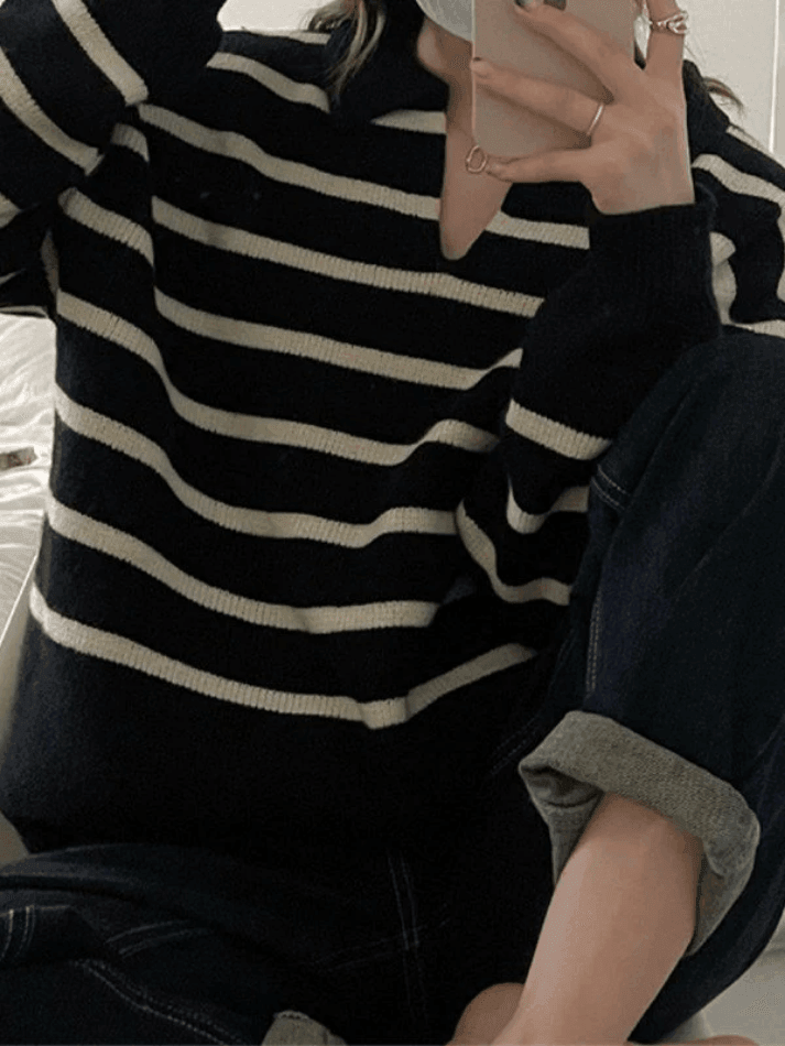 Vintage Gestreifter Pullover
