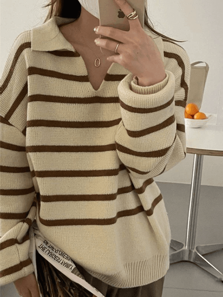 Vintage Gestreifter Pullover