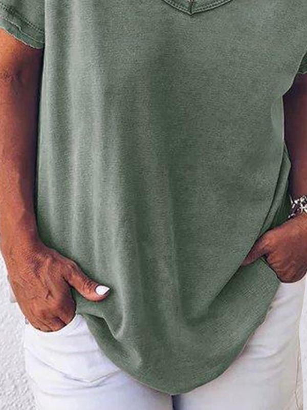 Damen T-Shirt mit V-Ausschnitt und kurzen Ärmeln