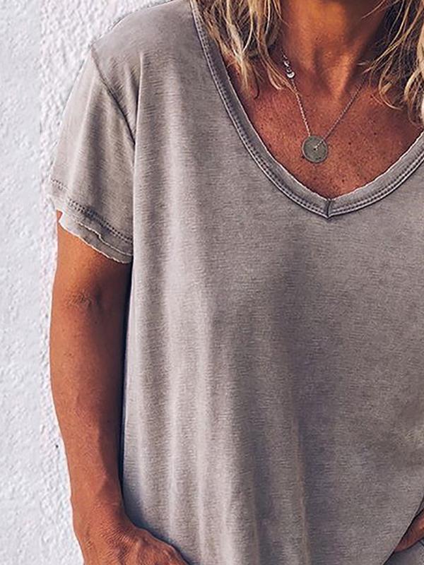 Damen T-Shirt mit V-Ausschnitt und kurzen Ärmeln