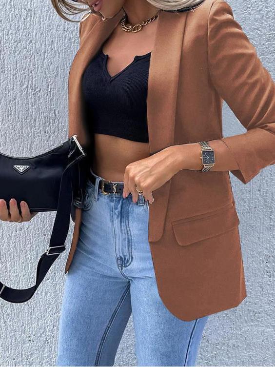 Blazers Fashion Printed Lapel Long Sleeve Blazer Ins Street