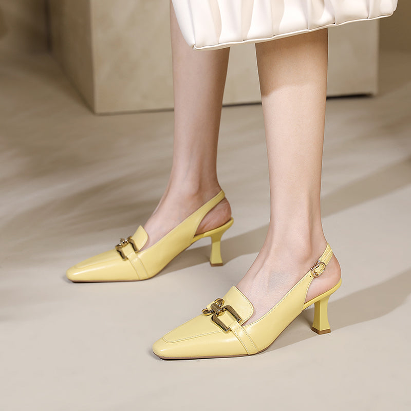 Devorah Slingback Kitten Heels with Chain