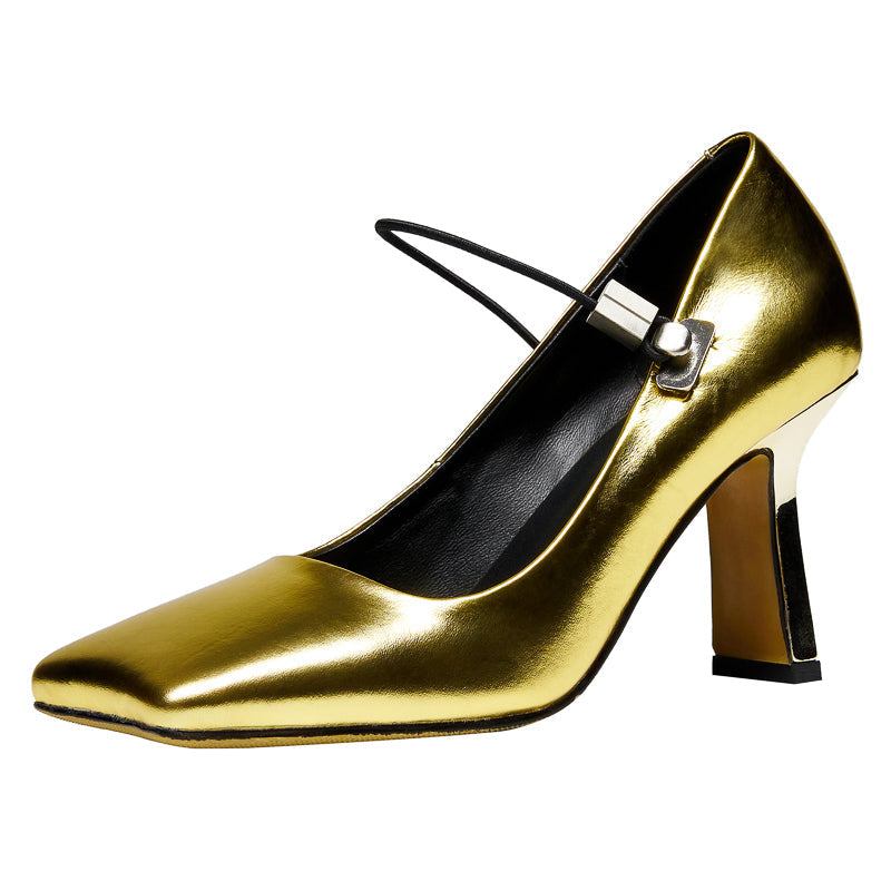 Hiba Genuine Leather Mid Heel Handmade Mary Janes Newgew