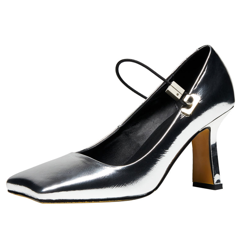 Hiba Genuine Leather Mid Heel Handmade Mary Janes Newgew