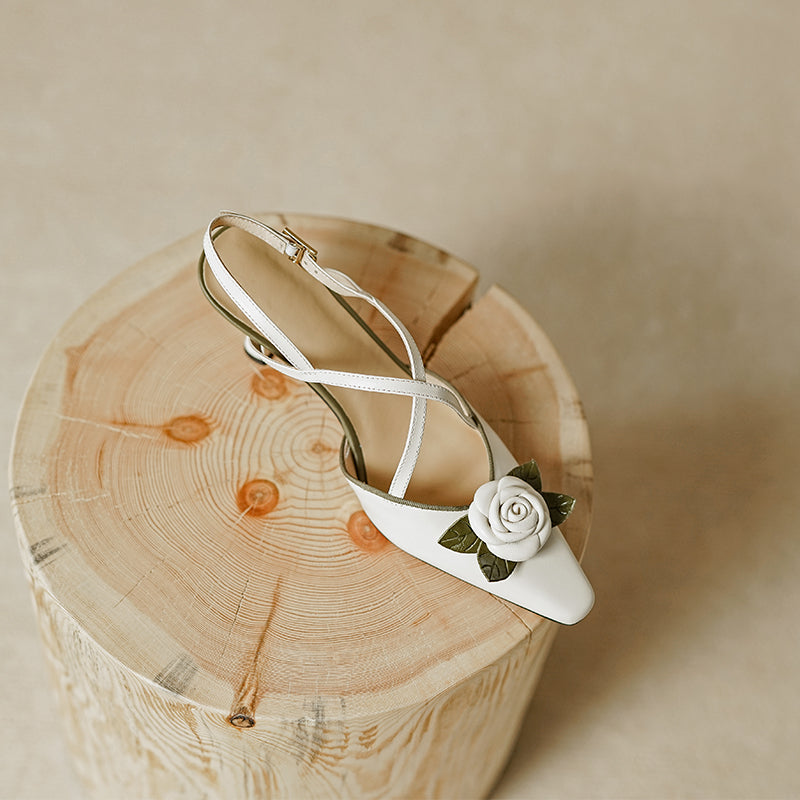 Desirae Vintage Cross Strap Slingback Kitten Heel Pumps NEW GEW