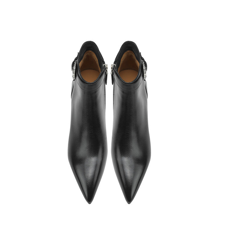 Malia Black Kitten Heel Ankle Boots newgew