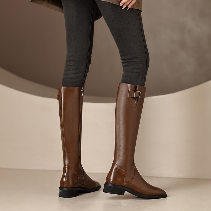 Nahla Brown Knee High Boots for Women newgew