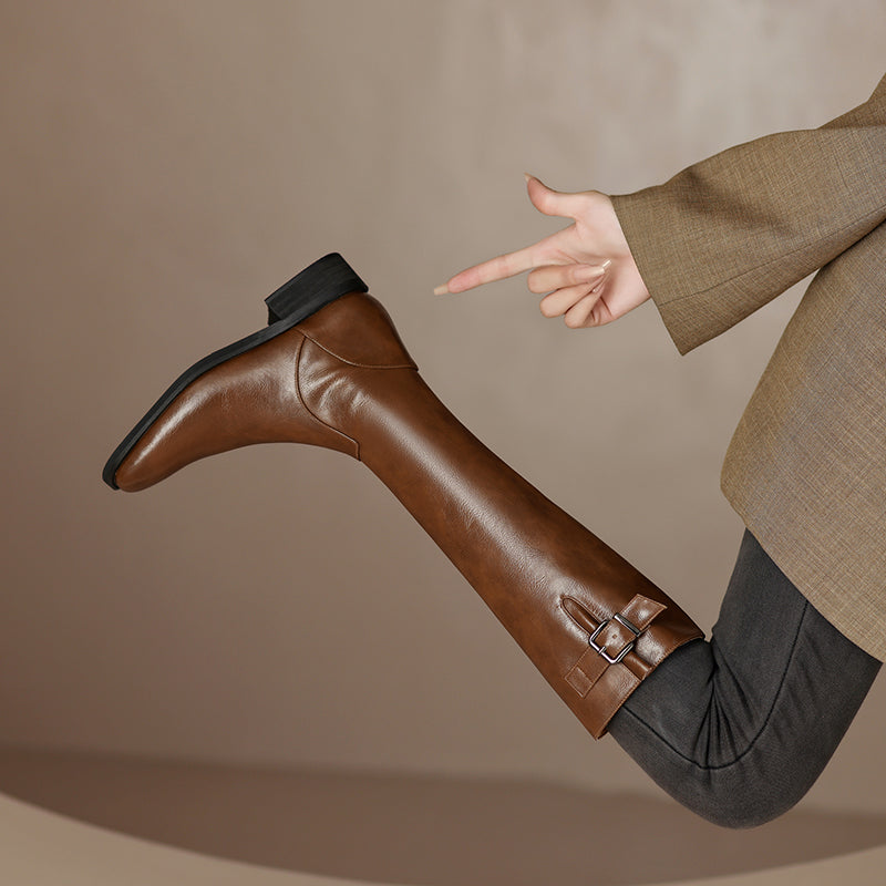 Nahla Brown Knee High Boots for Women newgew