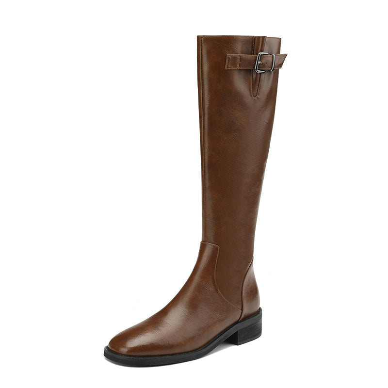 Nahla Brown Knee High Boots for Women newgew