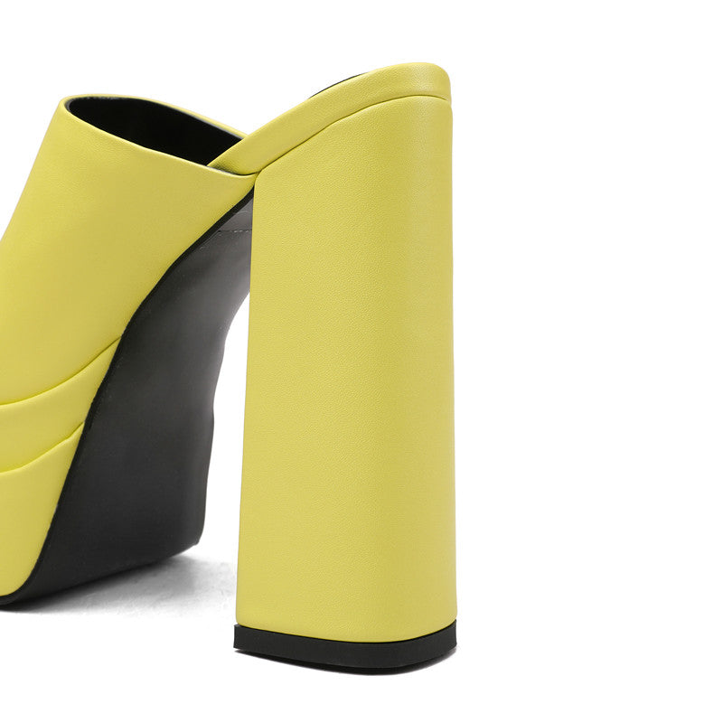 Eliana Platform High Block Heel Mules NEW GEW