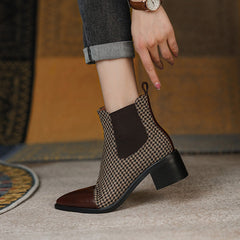Devyn Plaid Vintage Handmade Chelsea Ankle Boots