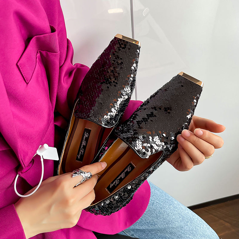 Hala – Schwarze Ballerinas mit Pailletten