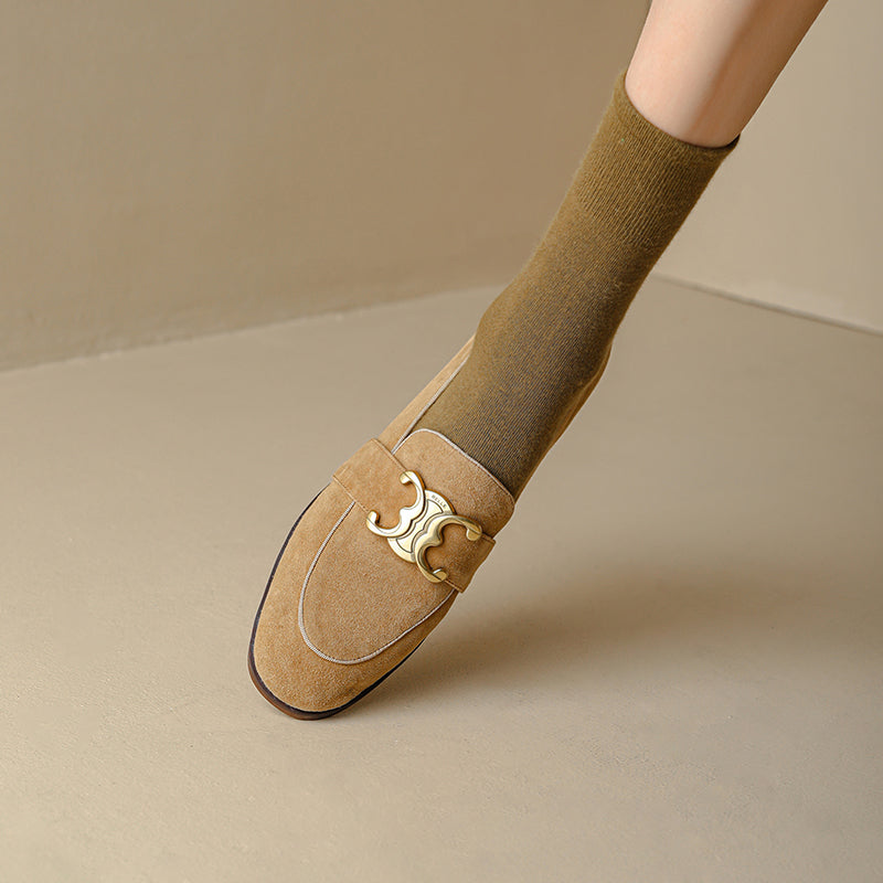Cataleya Damen-Loafer aus Wildleder mit Kette