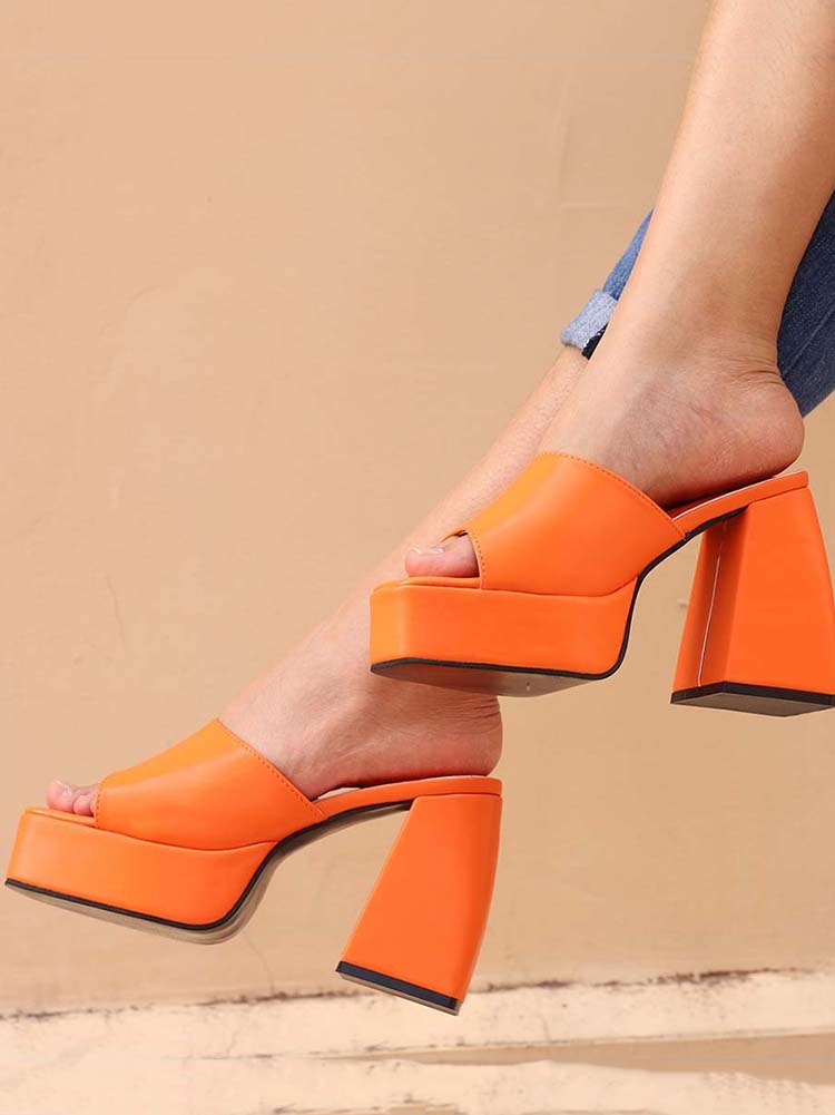 Square Toe Chunky Heel Sandal